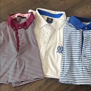 Greyson Stripped polo and Donald Ross all white.
all Medium polos, hardly worn